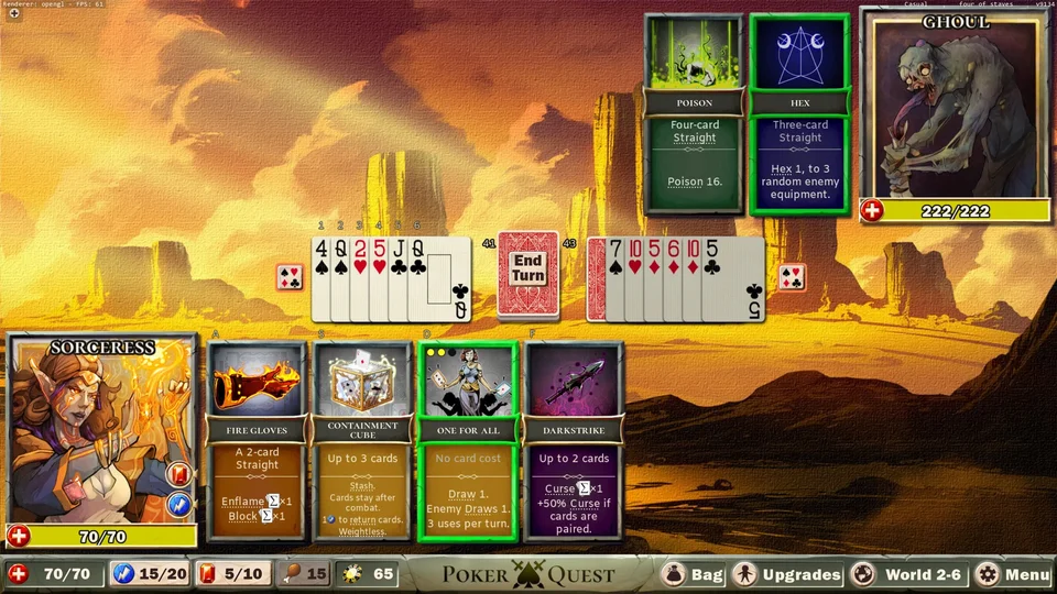 A poker-card battle in Poker Quest
